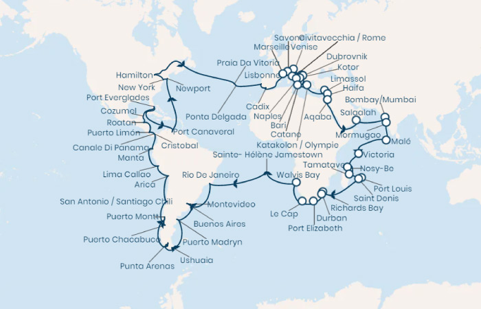 La vuelta mundo Cruceros: salidas en 2022, 2023 y 2024 - El Blog de Crucero